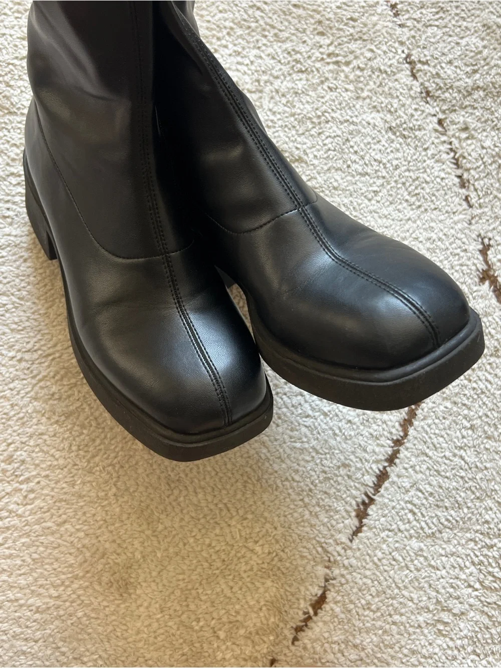 Wild Fable Christi Ankle Black Boots Womens Size 9 Square Toe Stretch Upper